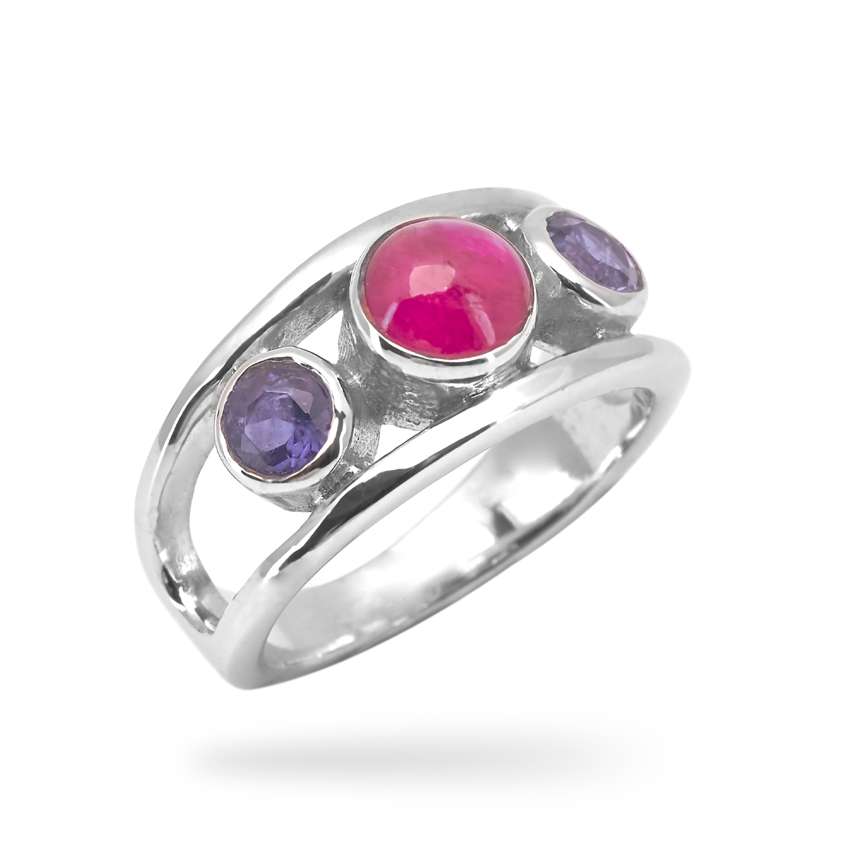 Bague rubis argent Magalie